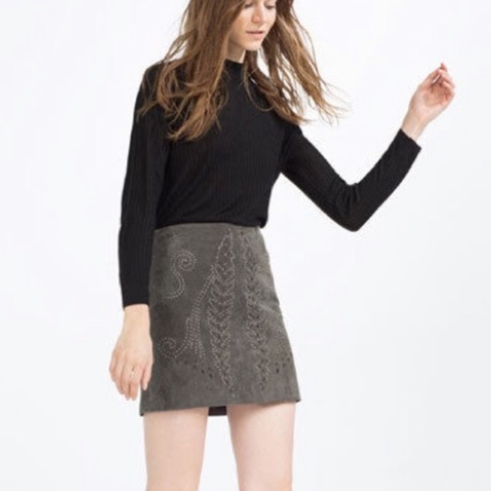 SOLD ZARA Leather Skirt